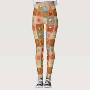 Herbst-Patchwork-Hermstmuster Leggings