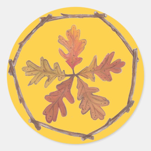 Herbst Pentagramm Runder Aufkleber (Vorderseite)