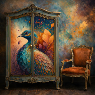 Herbst Pfau Juwel Ton Vogel Decoupage Seidenpapier