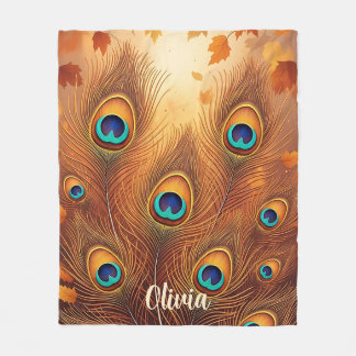 Herbst-Pfauenfederung Fleecedecke