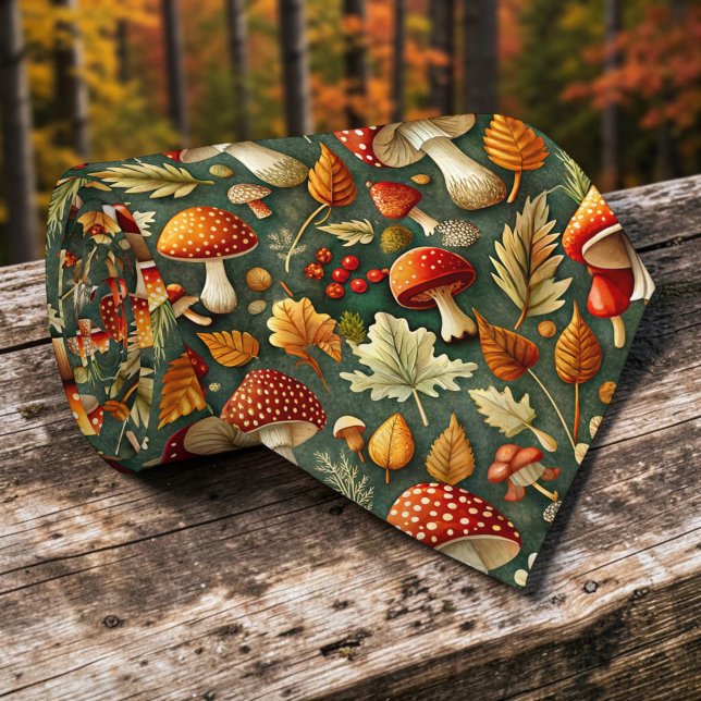 Herbst-Pilz-Schlips Krawatte (Von Creator hochgeladen)