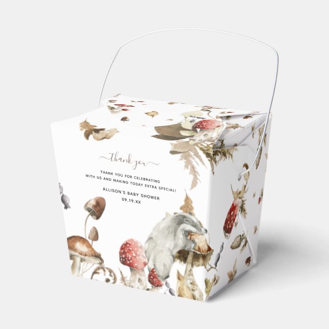 Herbst-Pilz | Woodland Forest Baby Dusche Geschenkschachtel (Vorderseite)