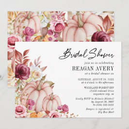 Herbst Pink Burgundy Pumpkin Brautparty Einladung