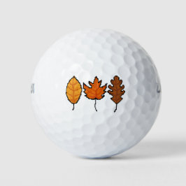 Herbst-Pixel-Blätter Golfball