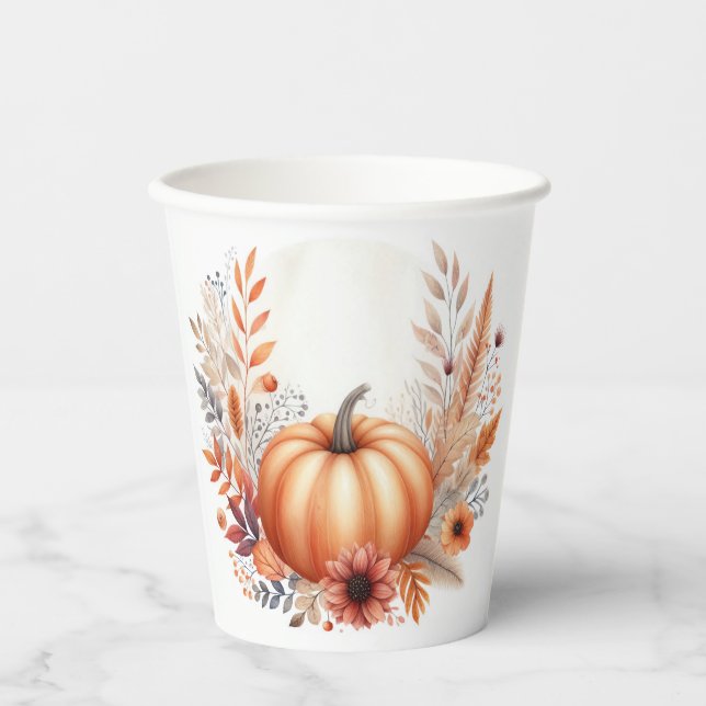 Herbst Pumpkin Autumn Baby Dusche Pappbecher (Vorderseite)