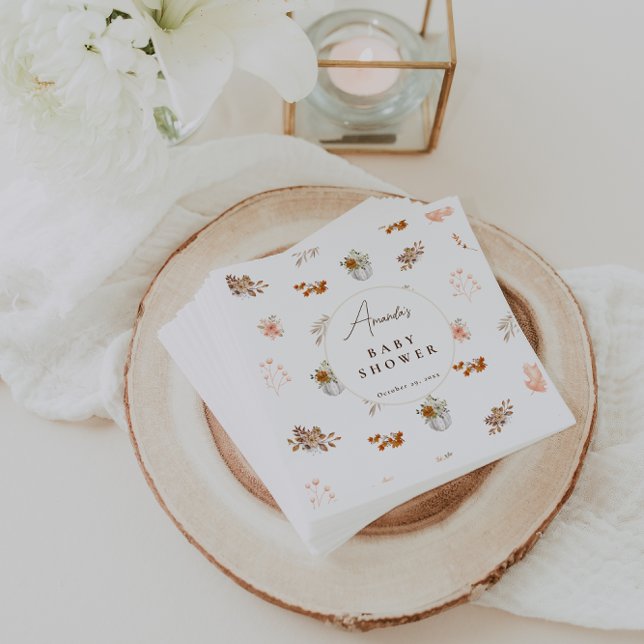 Herbst Pumpkin Baby Dusche Autumn Leaves Serviette (Von Creator hochgeladen)