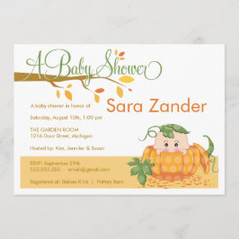 Herbst Pumpkin Babydusche Einladung