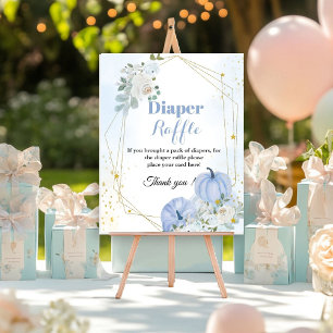 Herbst Pumpkin Diaper Tombola Baby Dusche Zeichen Poster