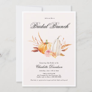 Herbst Pumpkin Elegant Feminine Bridal Brunch Einladung