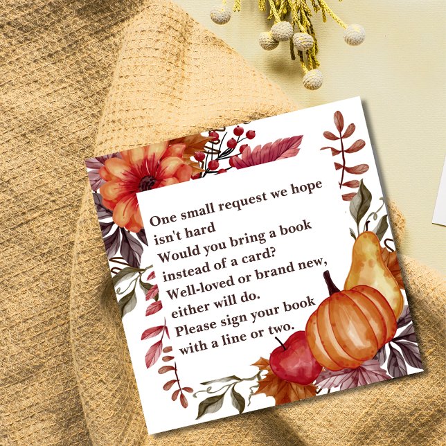 Herbst Pumpkin Floral Books for Baby Begleitkarte (Von Creator hochgeladen)