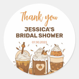 Herbst Pumpkin Gewürz-Kaffeefall-Brautparty Runder Aufkleber