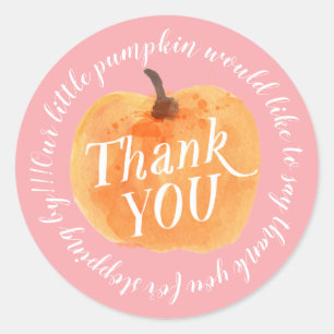 Herbst Pumpkin Herbst Danke Pink Runder Aufkleber