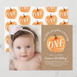 Herbst Pumpkin Herbst Erster Geburtstag Einladung