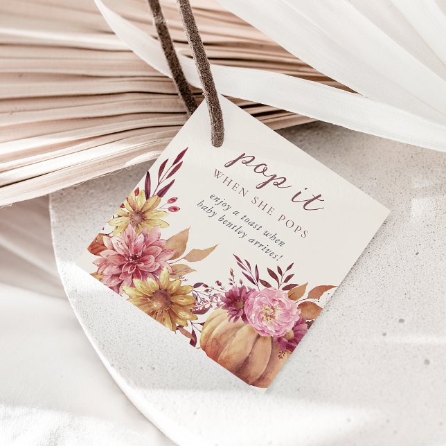 Herbst Pumpkin & Herbst Wildblumen Kinderdusche Geschenkanhänger (Von Creator hochgeladen)