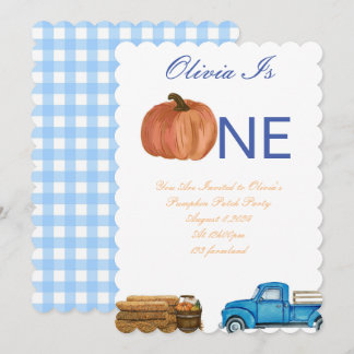 Herbst Pumpkin Patch 1. Geburtstag Party Einladung