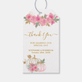 Herbst Pumpkin Pink Floral Vielen Dank Geschenkanhänger
