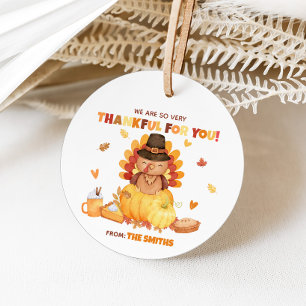 Herbst Pumpkin Türkei Erntedank Runde Geschenkanhänger