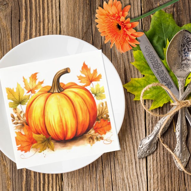 Herbst Pumpkin und Blätter Fall Napkins Serviette (Von Creator hochgeladen)