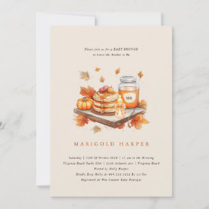 Herbst Pumpkin und Pancakes Baby Brunch Einladung