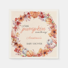 Herbst Pumpkin Wasserfarbe Elegante Babydusche Serviette