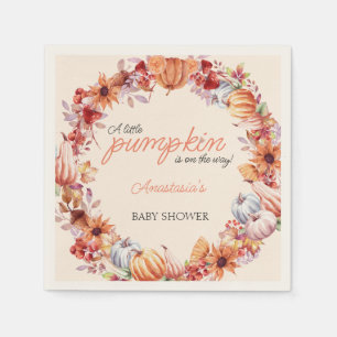 Herbst Pumpkin Wasserfarbe Elegante Babydusche Serviette