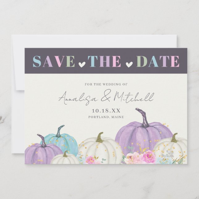 Herbst Pumpkins Fall Save The Date (Vorderseite)