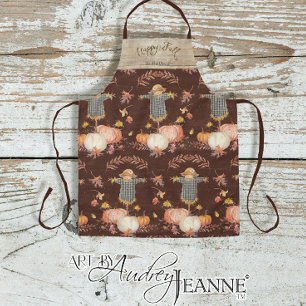 Herbst Pumpkins Scarecrow Happy Fall Familienname Schürze