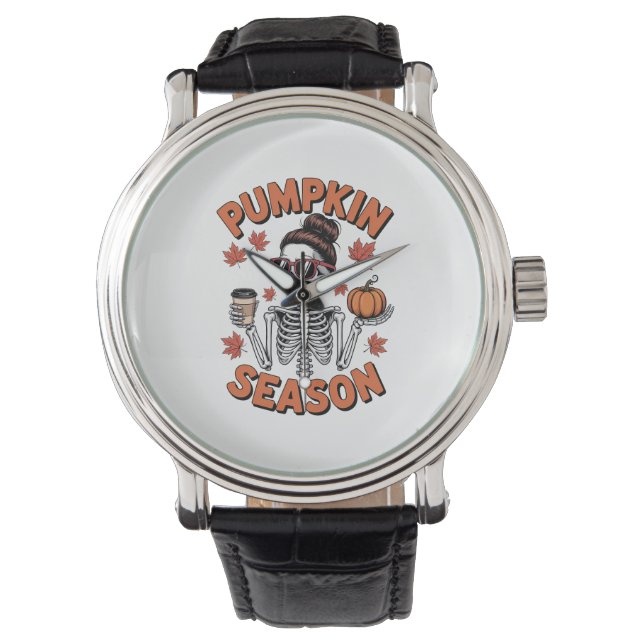 Herbst-Pumpszeit Armbanduhr (Vorderseite)