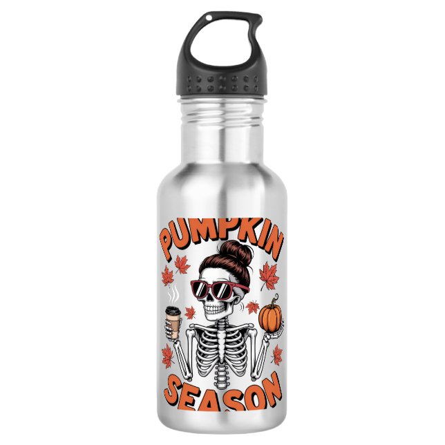Herbst-Pumpszeit Edelstahlflasche (Vorderseite)