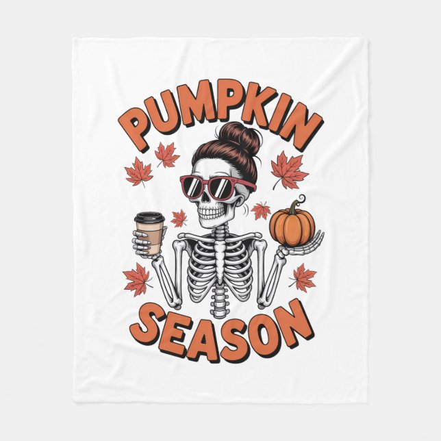 Herbst-Pumpszeit Fleecedecke (Vorderseite)