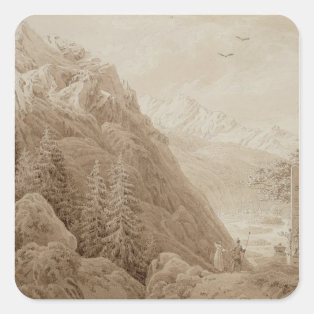 Herbst Quadratischer Aufkleber (Vorderseite)