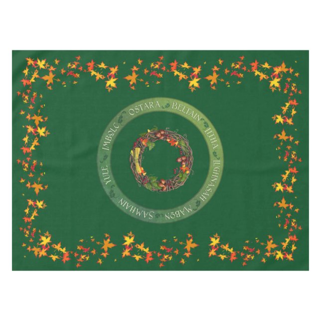 Herbst-Rad des Jahr-Altar-Stoffes Tischdecke (Vorderseite (Horizontal))