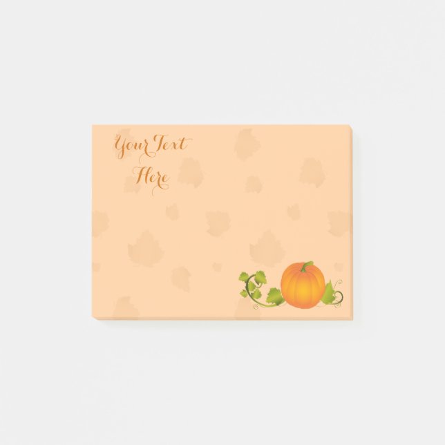 Herbst-Rebe-Kürbis mit kundengerechtem Text Post-it Klebezettel (Vorderseite)