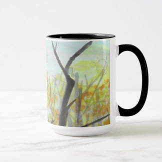 Herbst Reben serene Bäume Vogelarten Tasse