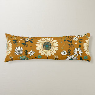 Herbst Retro Boho Mustard Blume Muster Seitenschläferkissen