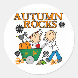 Herbst Rocks Runder Aufkleber