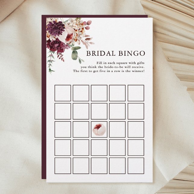 Herbst Romance Floral Bridal Bingo Spiel (Von Creator hochgeladen)