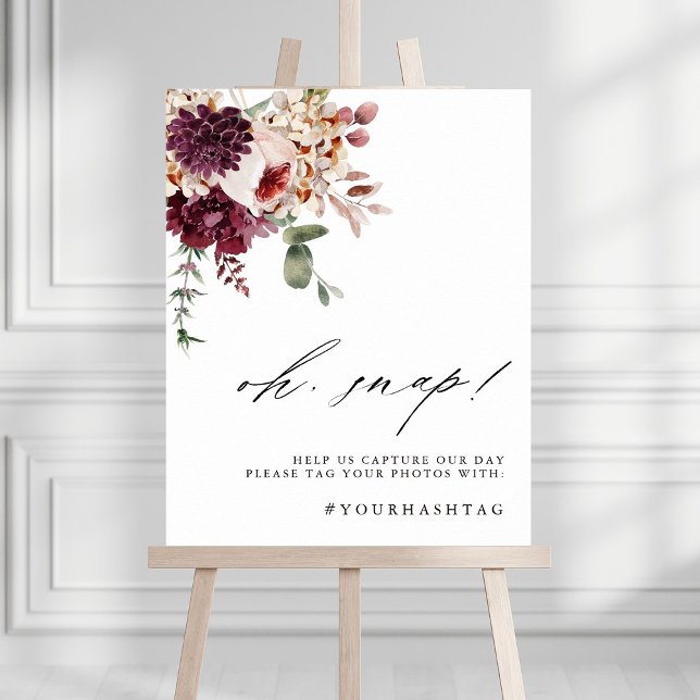Herbst Romance Floral Oh Snap Hochzeit Zeichen Poster (Von Creator hochgeladen)