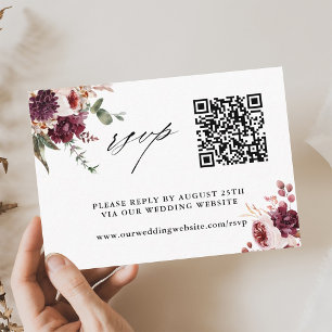 Herbst Romance Floral Wedding QR Code UAWG Begleitkarte