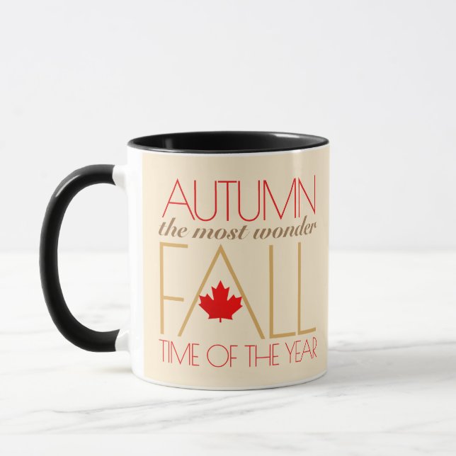 Herbst Rote Blätter Word Art Wonder Fall ... Tasse (Links)