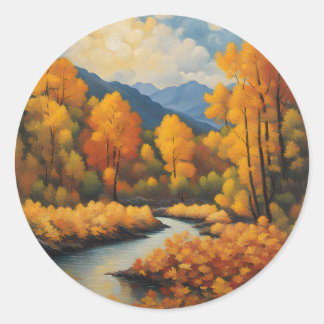 Herbst Runder Aufkleber