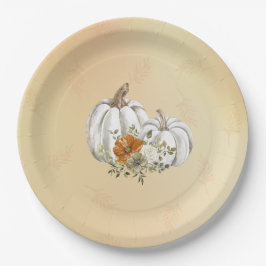 Herbst-Rust-White Pumpkins Hochzeit Pappteller