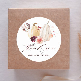 Herbst Rustic Pumpkin Herbsthochzeit Vielen Dank Runder Aufkleber