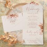 Herbst Rustikale Blumenzettel UAWG Hochzeit All In One Einladung<br><div class="desc">Alles in einer Hochzeitseinladung mit Herbst rustikalen Blumen und eleganten Kalligraphie Schrift Typografie. Die Einladung enthält zusätzliche Gastdetails und eine perforierte RSVP-Karte,  die für Sie individuell adressiert oder verlassen werden kann,  damit Sie die Adressdaten Ihres Gastes handschreiben können. Entwickelt von Thisisnotme©</div>