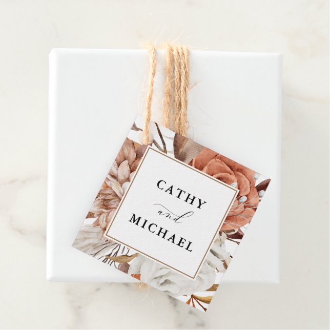 Herbst Rustikale Blüte, Gerahmte Hochzeitshänge Geschenkanhänger (Beispiel)