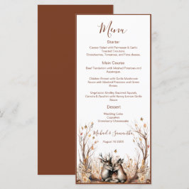 Herbst Rustikale Hirschhochzeit Menükarte