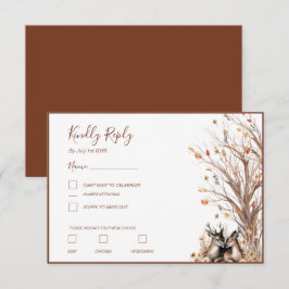 Herbst Rustikale Hirschhochzeit RSVP Karte
