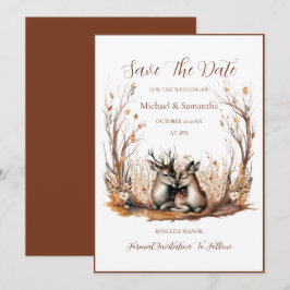 Herbst Rustikale Hirschhochzeit Save The Date