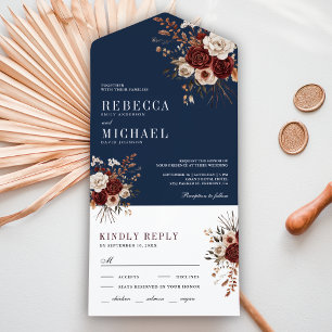 Herbst Rustikale Hochzeit der brasilianischen Mari All In One Einladung