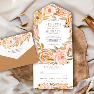 Herbst Rustikale Hochzeit der Erde All In One Einladung